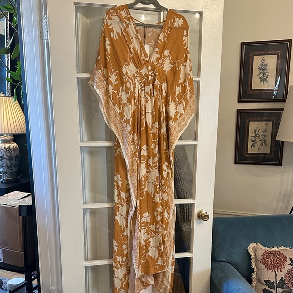 Johanna Ortiz Floral Orange and Cream Maxi Dress - Picture 7 of 12